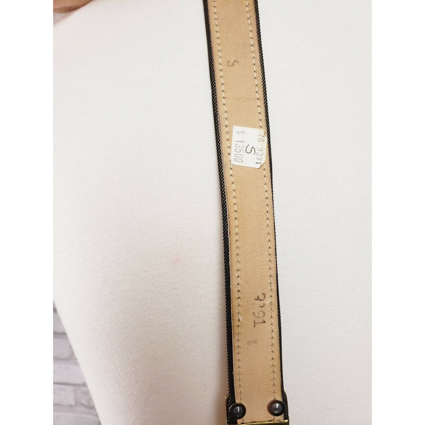 Women's belt S metal leather artsy boho 1990s boutique piece 30-32-inch waist