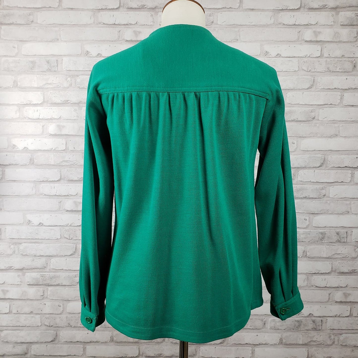 Swing jacket or shacket emerald green wool blend jersey knit, 38-inch bust Joan Leslie for Kasper 1970s