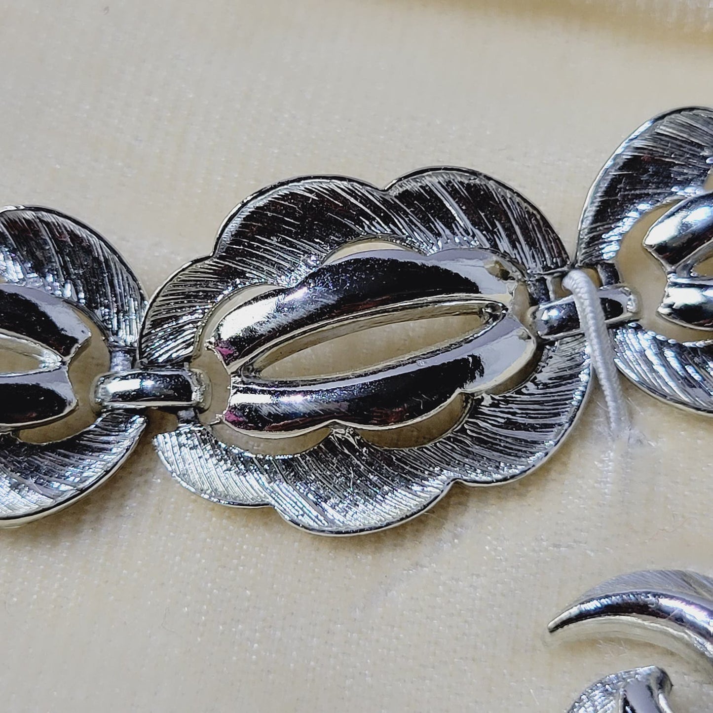 Vintage Coro bracelet and earrings set in original box silver-tone 1960s
