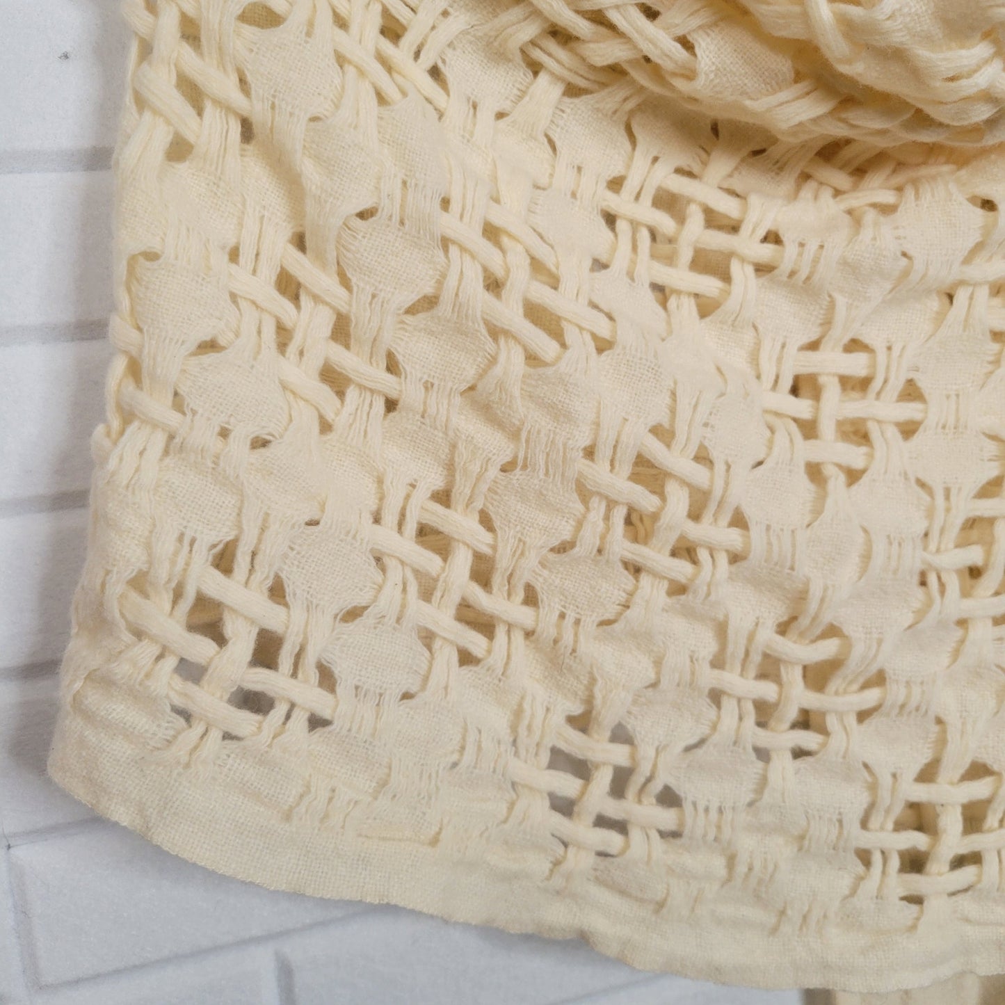 Imagotuscia shawl or scarf cream Italian wool blend art to wear design