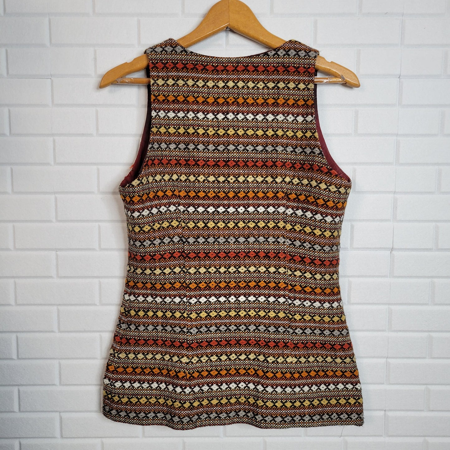 College Town womens vest size M fitted woven fabric boho Western cabincore