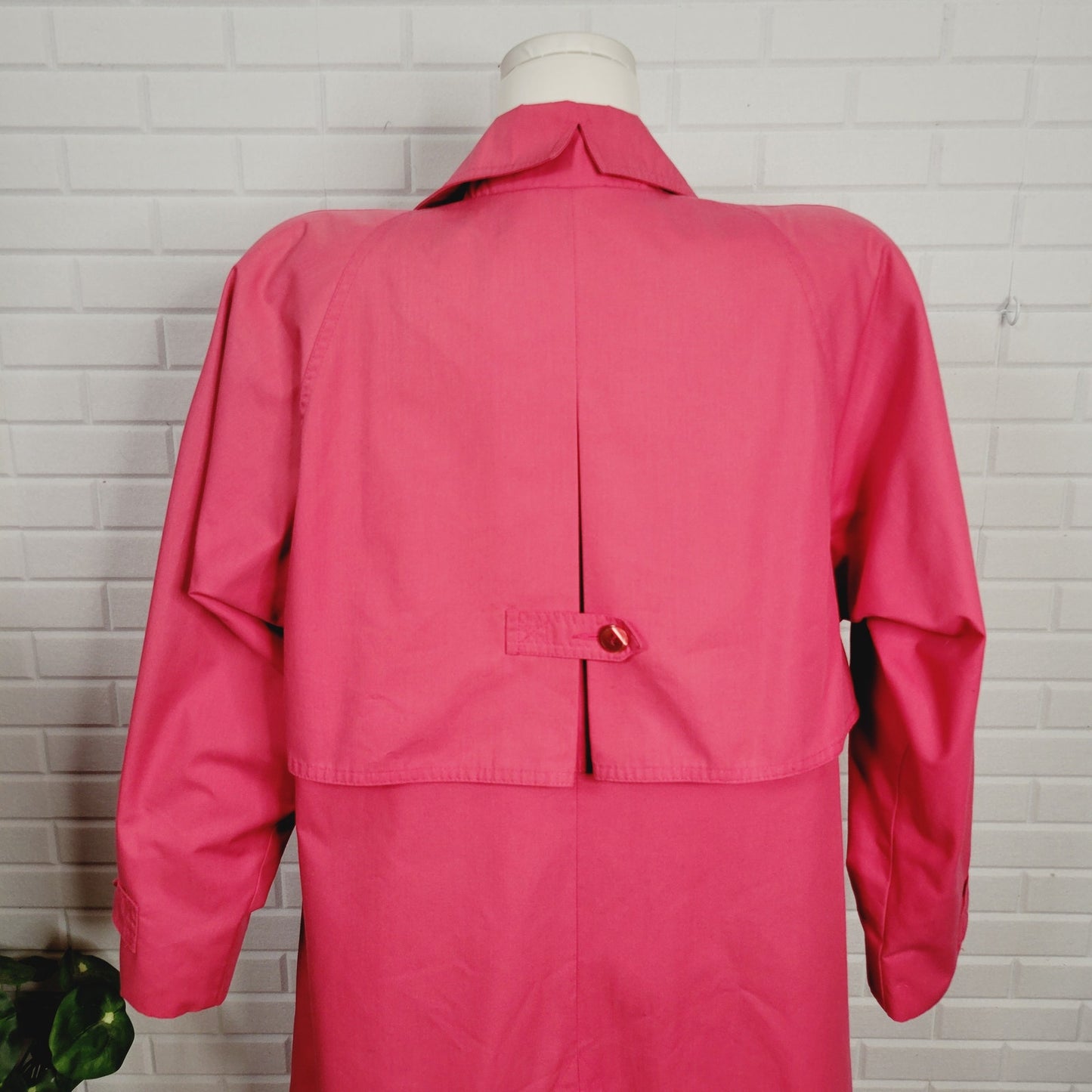 1970s bright pink London Fog long trench coat size 10 cottagecore