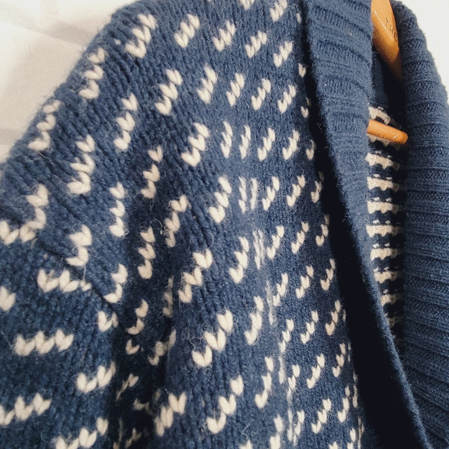 L.L. Bean womans navy blue shawl neck cardigan lambswool size M/L cottagecore academia