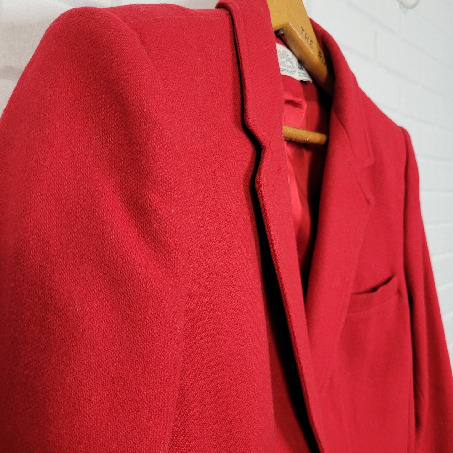 1980s vintage red wool blazer The Villager womans size 8 equestrian jacket heritage